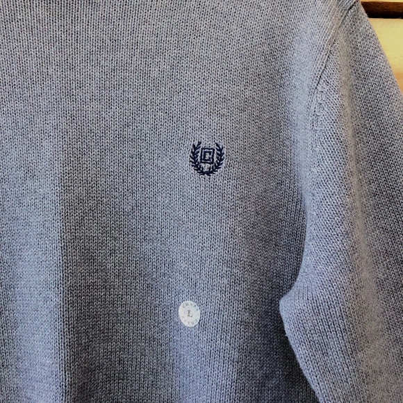 CHAPS NWT grey cotton pullover crewneck sweater, size L - Picture 3 of 8